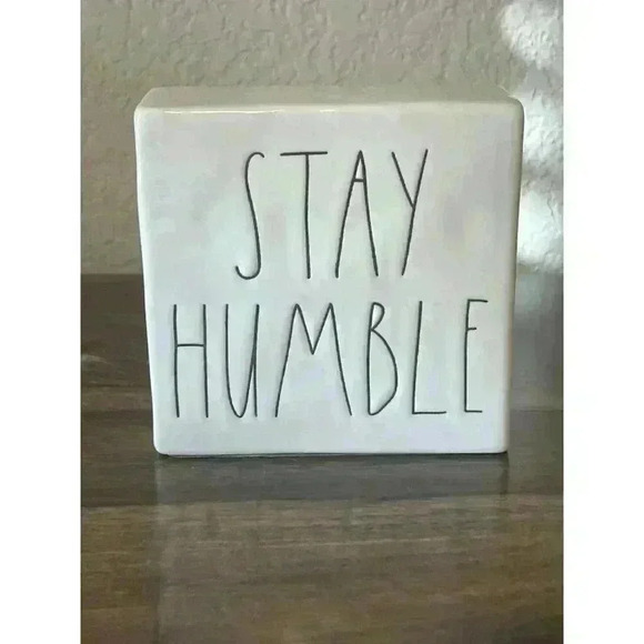 Rae Dunn Paperweight "BE KIND", "STAY HUMBLE" double sided Office 4" NEW - Picture 2 of 4